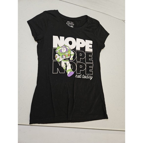 Juniors Toy Story "Nope Not Today" Graphic T-Shirt Buzz Light-year Disney Medium - Picture 1 of 3